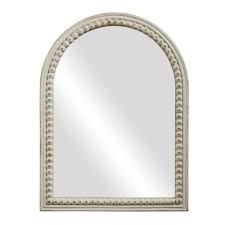 23.75" White Beaded Edge Mirror