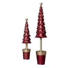 9" Plain Scalloped Topiary Tree (Red/Citron)
