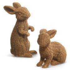 12.5" Brown Basketweave Rabbits